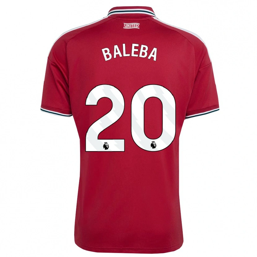 Danxen Hombre Camiseta Carlos Baleba #20 Rojo Amarillo Blanco 1ª Equipación 2026/27 La Camisa México