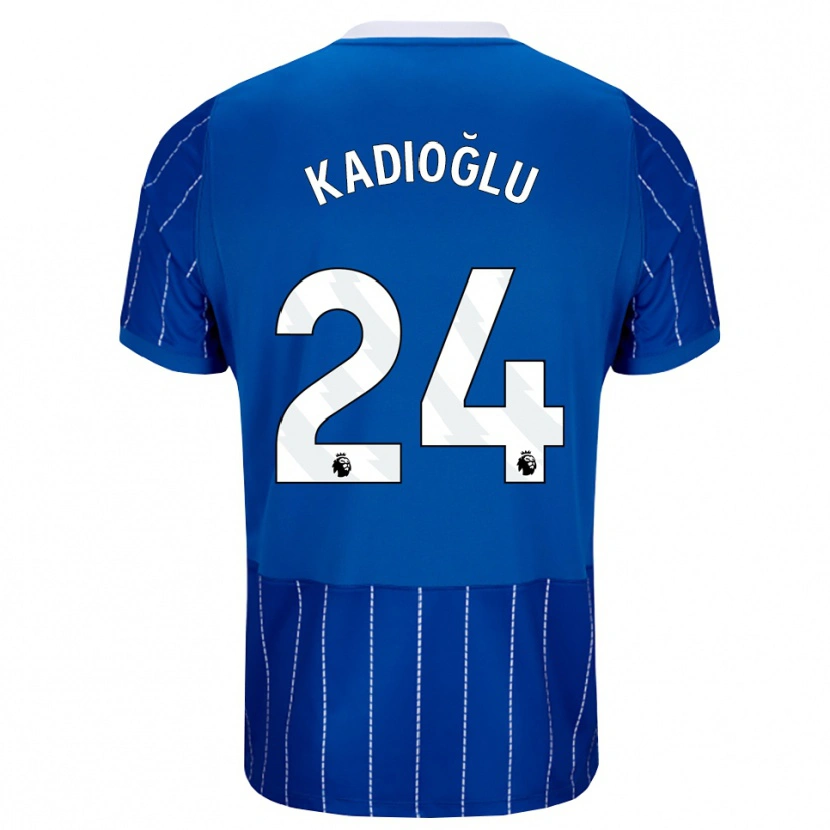 Danxen Hombre Camiseta Ferdi Kadıoğlu #24 Azulmedio Blanco 1ª Equipación 2026/27 La Camisa México