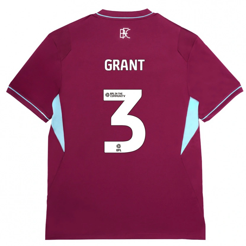 Danxen Hombre Camiseta Bradley Grant #3 Borgoña Verde 1ª Equipación 2026/27 La Camisa México