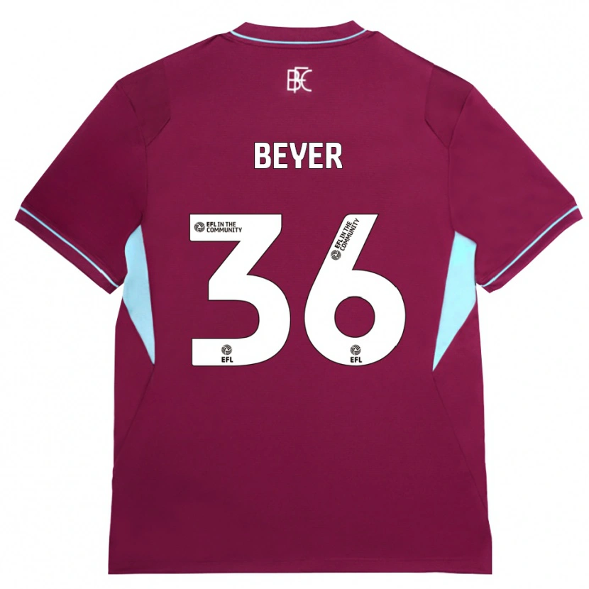 Danxen Hombre Camiseta Jordan Beyer #36 Borgoña Verde 1ª Equipación 2026/27 La Camisa México