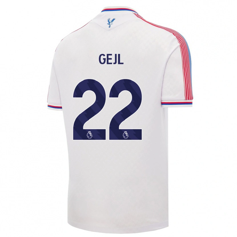 Danxen Hombre Camiseta Mille Gejl #22 Blanco Rojo Azul 1ª Equipación 2026/27 La Camisa México