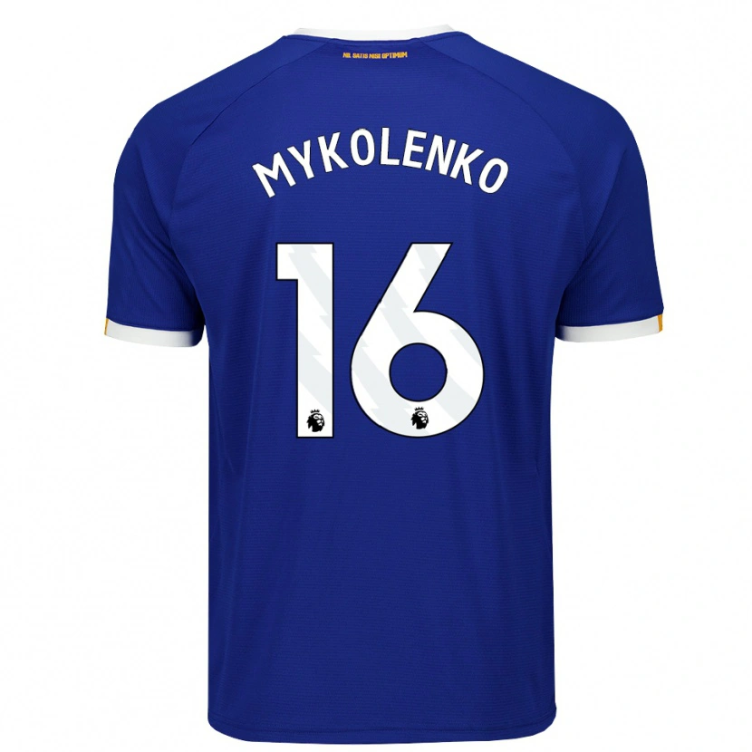 Danxen Hombre Camiseta Vitaliy Mykolenko #16 Azul Blanco Amarillo 1ª Equipación 2026/27 La Camisa México