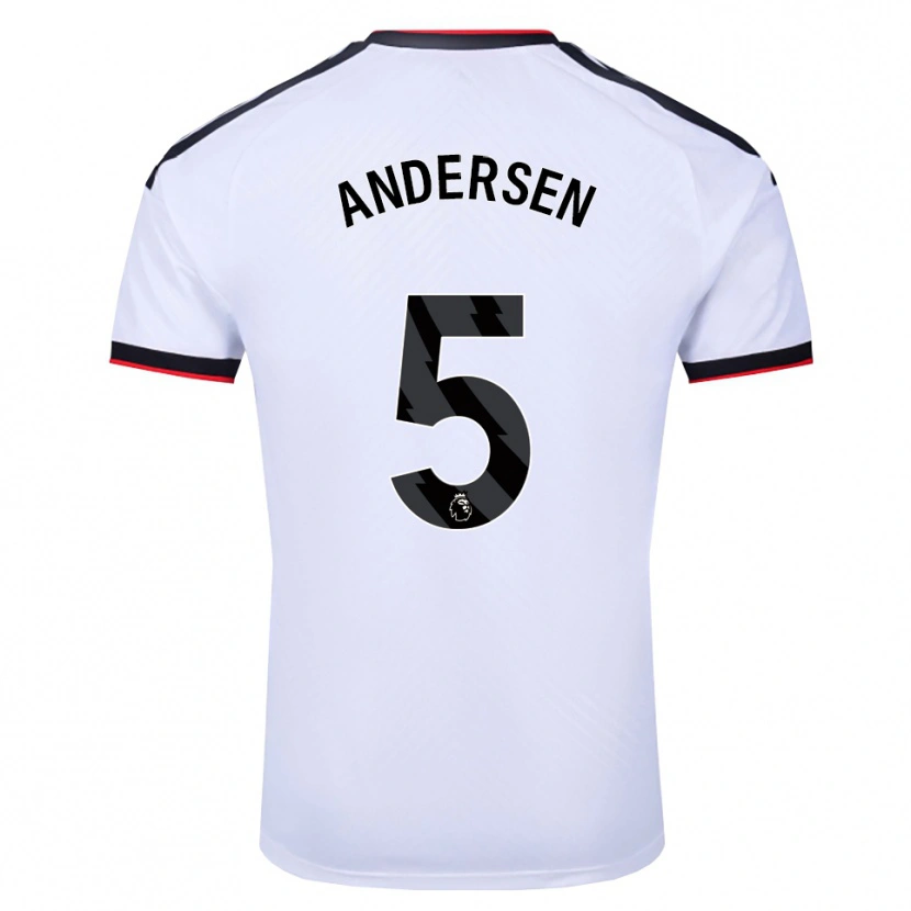 Danxen Hombre Camiseta Joachim Andersen #5 Blanco Negro Rojo 1ª Equipación 2026/27 La Camisa México