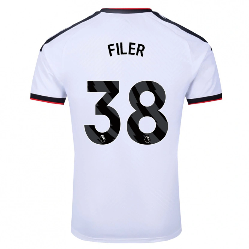Danxen Hombre Camiseta Maddie Filer #38 Blanco Negro Rojo 1ª Equipación 2026/27 La Camisa México