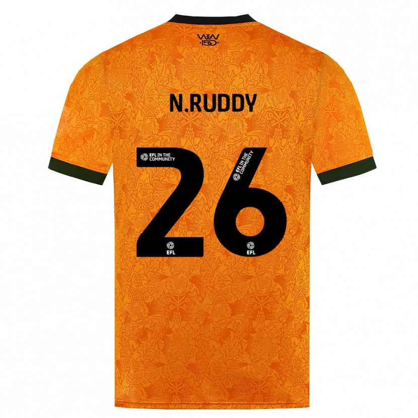 Danxen Hombre Camiseta John Ruddy #26 Naranja Negro 1ª Equipación 2026/27 La Camisa México
