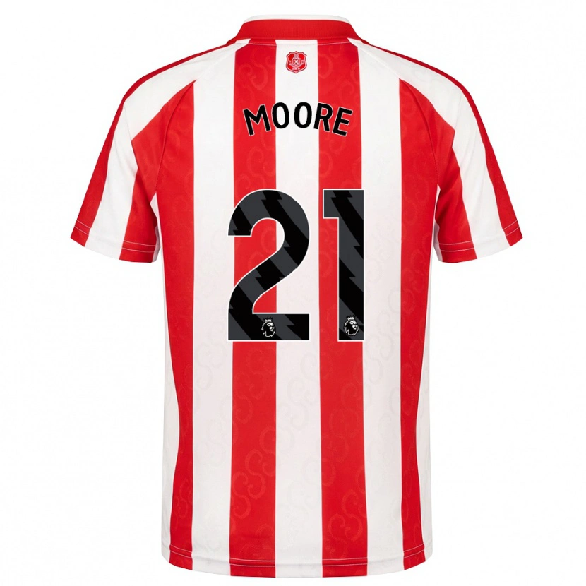 Danxen Hombre Camiseta Simon Moore #21 Rojo Blanco Negro 1ª Equipación 2026/27 La Camisa México