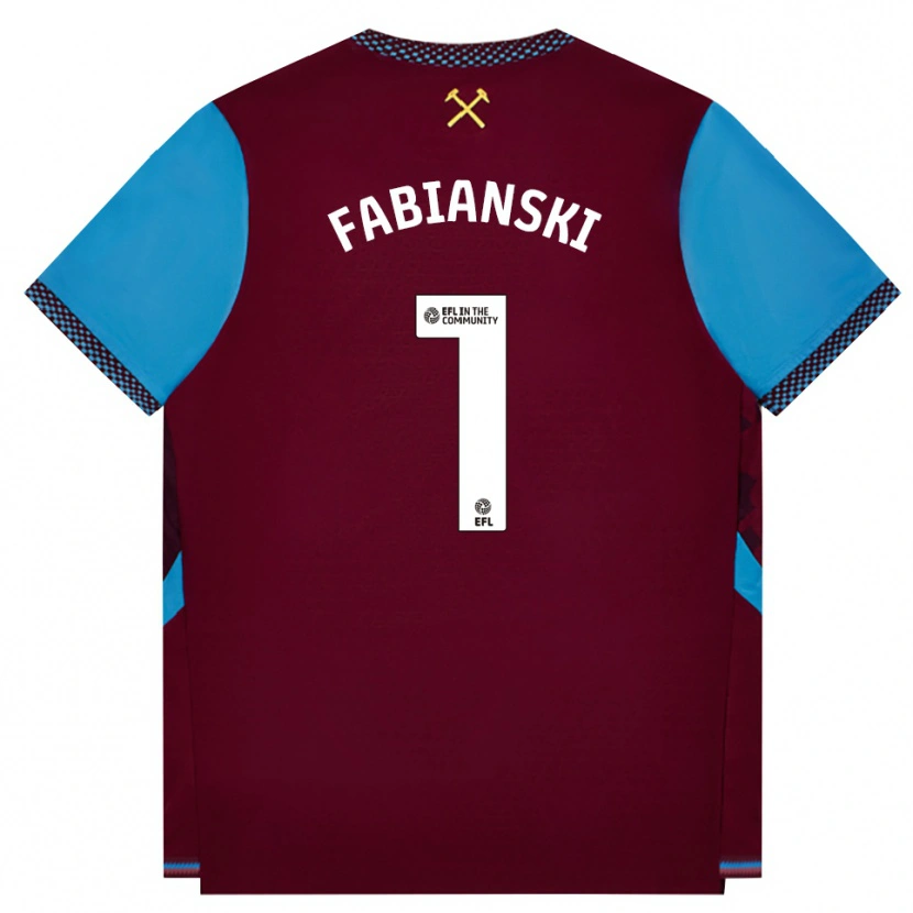 Danxen Hombre Camiseta Lukasz Fabianski #1 Borgoña Azulaciano 1ª Equipación 2026/27 La Camisa México