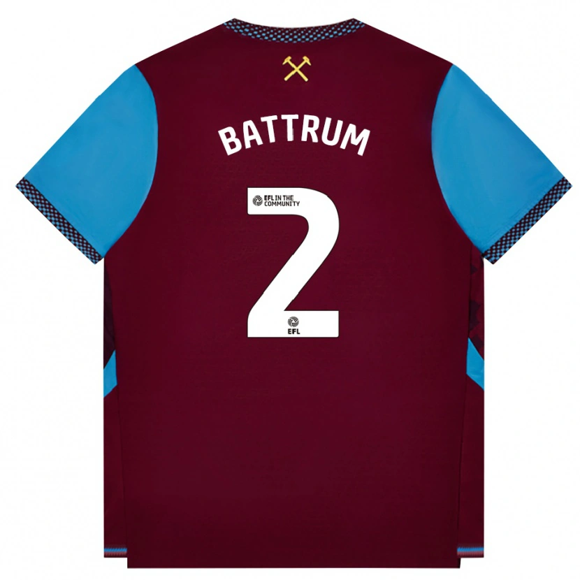 Danxen Hombre Camiseta Ryan Battrum #2 Borgoña Azulaciano 1ª Equipación 2026/27 La Camisa México