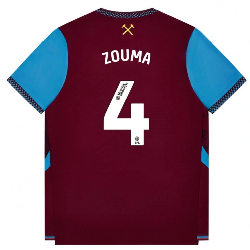 Danxen Hombre Camiseta Kurt Zouma #4 Borgoña Azulaciano 1ª Equipación 2026/27 La Camisa México