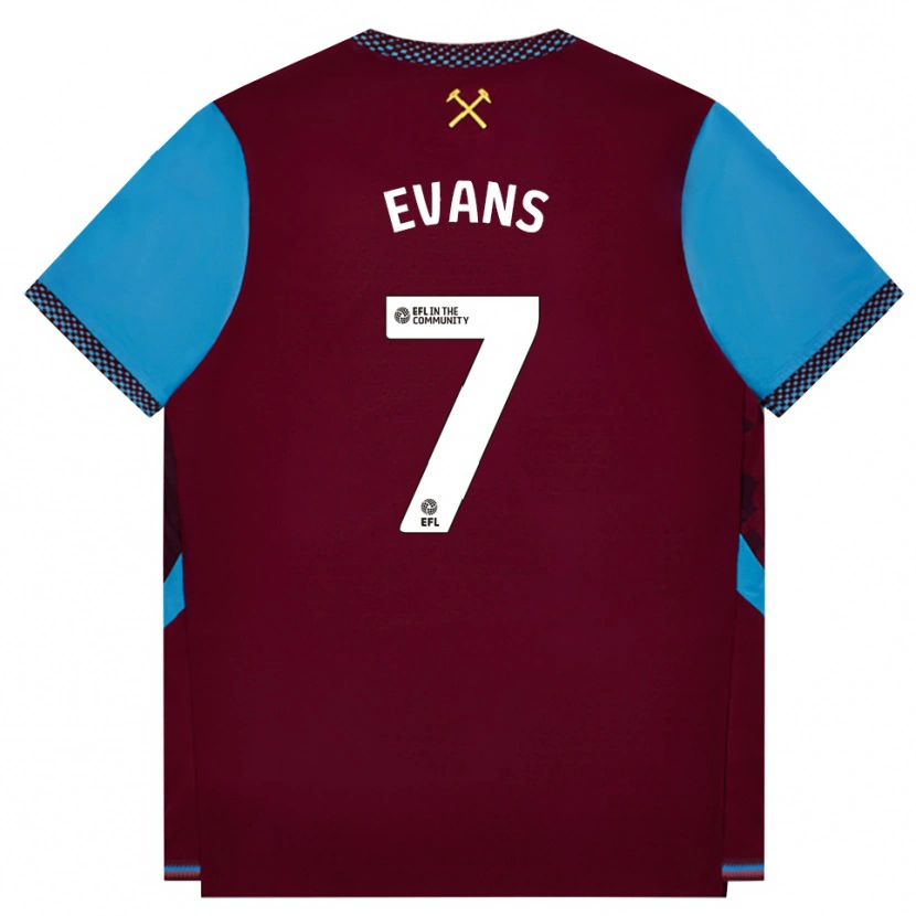 Danxen Hombre Camiseta Lisa Evans #7 Borgoña Azulaciano 1ª Equipación 2026/27 La Camisa México