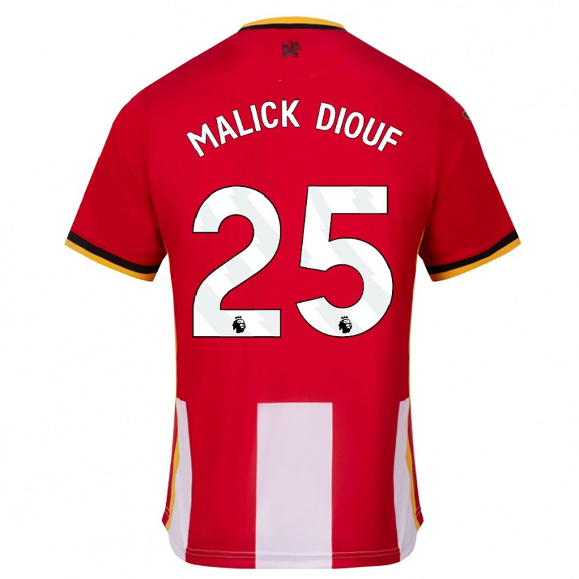 Danxen Hombre Camiseta El Hadji Malick Diouf #25 Amarillo Negro Rojo 1ª Equipación 2026/27 La Camisa México