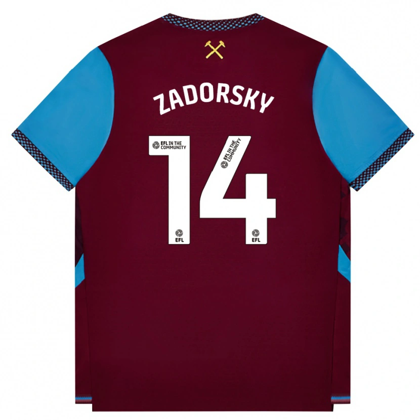 Danxen Hombre Camiseta Shelina Zadorsky #14 Borgoña Azulaciano 1ª Equipación 2026/27 La Camisa México