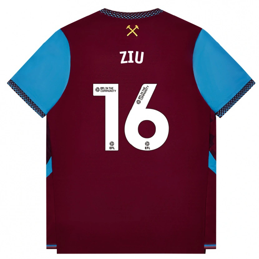 Danxen Hombre Camiseta Jessica Ziu #16 Borgoña Azulaciano 1ª Equipación 2026/27 La Camisa México
