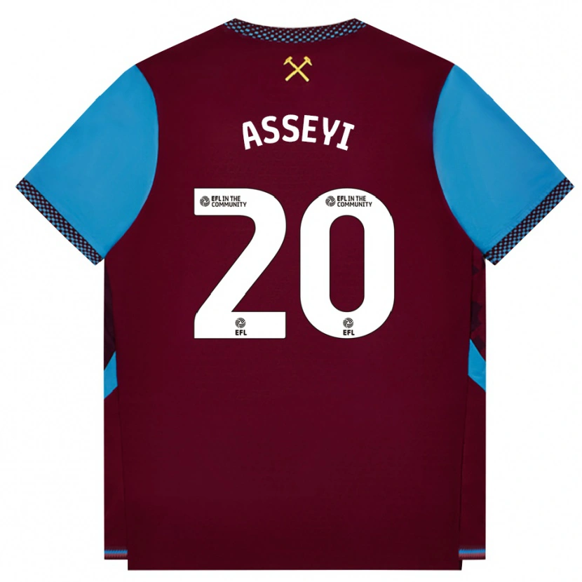 Danxen Hombre Camiseta Viviane Asseyi #20 Borgoña Azulaciano 1ª Equipación 2026/27 La Camisa México