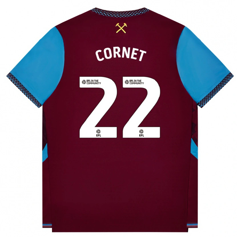 Danxen Hombre Camiseta Maxwel Cornet #22 Borgoña Azulaciano 1ª Equipación 2026/27 La Camisa México