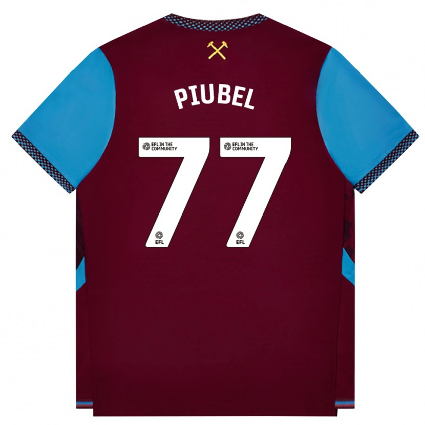 Danxen Hombre Camiseta Seraina Piubel #77 Borgoña Azulaciano 1ª Equipación 2026/27 La Camisa México