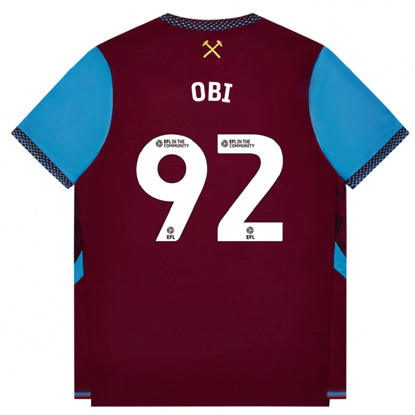 Danxen Hombre Camiseta Chuk Obi #92 Borgoña Azulaciano 1ª Equipación 2026/27 La Camisa México