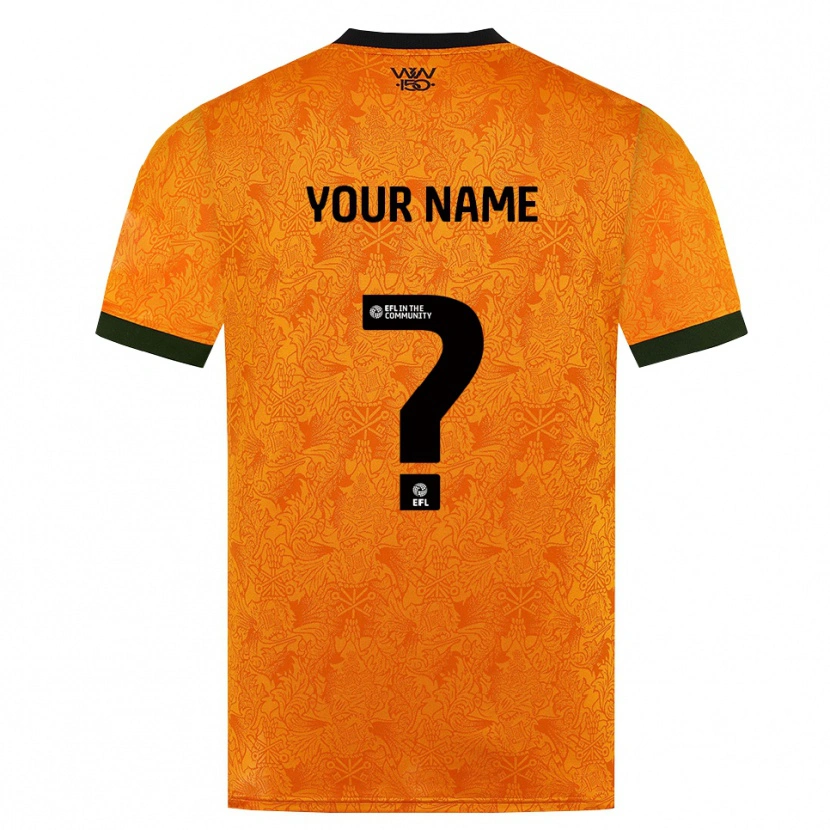 Danxen Hombre Camiseta Su Nombre #0 Naranja Negro 1ª Equipación 2026/27 La Camisa México