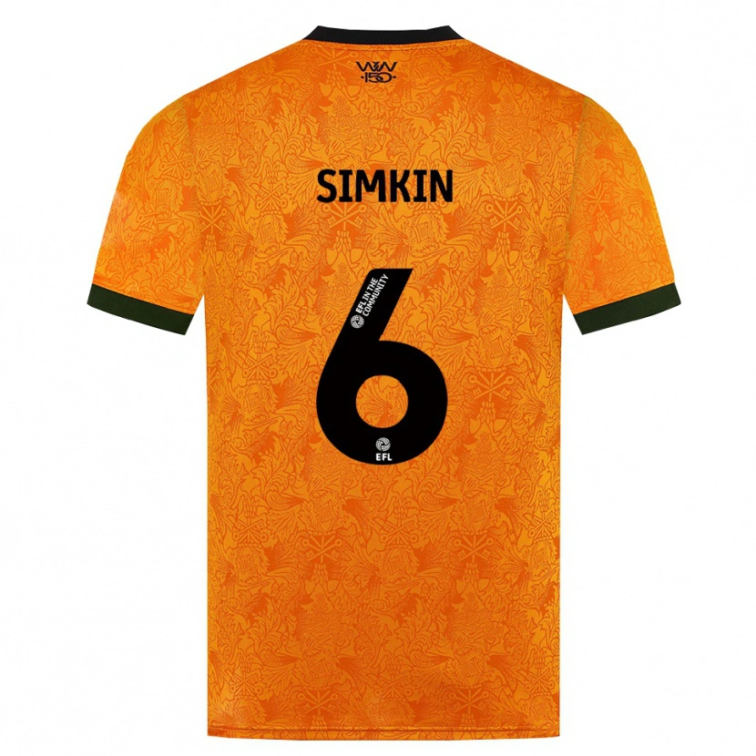 Danxen Hombre Camiseta Lily Simkin #6 Naranja Negro 1ª Equipación 2026/27 La Camisa México