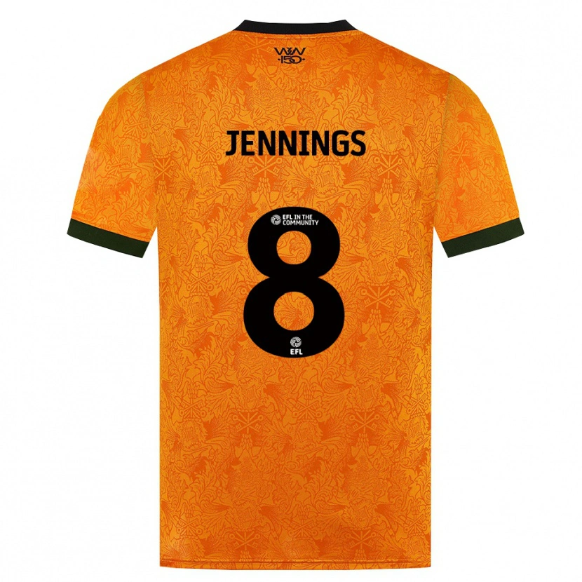 Danxen Hombre Camiseta Shannie Jennings #8 Naranja Negro 1ª Equipación 2026/27 La Camisa México