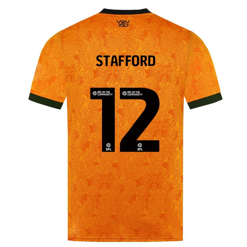 Danxen Hombre Camiseta Ollie Stafford #12 Naranja Negro 1ª Equipación 2026/27 La Camisa México