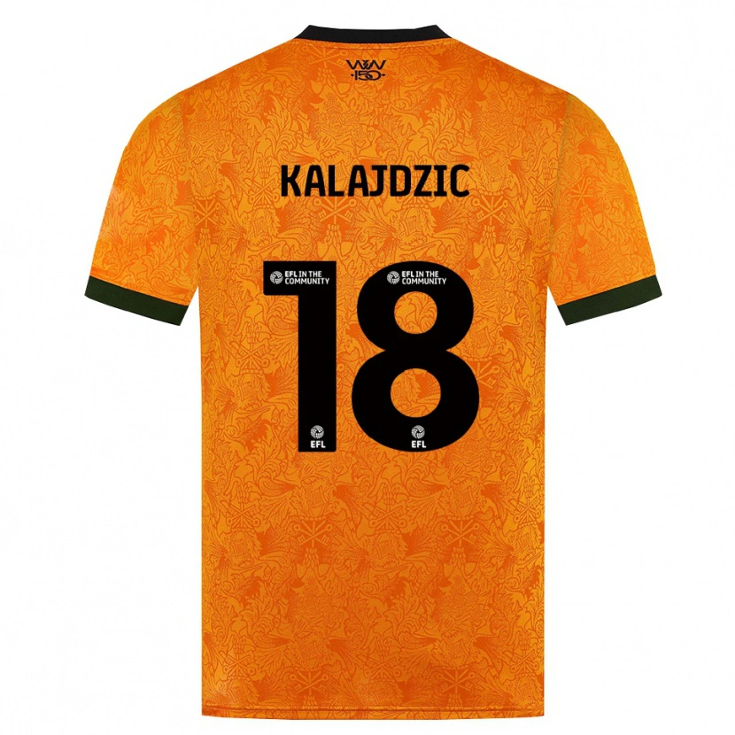 Danxen Hombre Camiseta Sasa Kalajdzic #18 Naranja Negro 1ª Equipación 2026/27 La Camisa México
