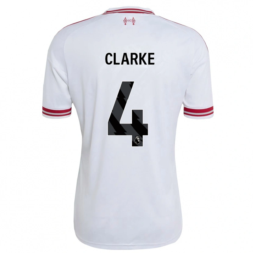 Danxen Hombre Camiseta Lucas Clarke #4 Rojo Blanco 2ª Equipación 2026/27 La Camisa México