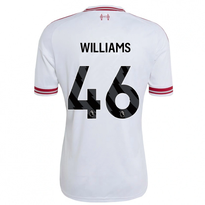 Danxen Hombre Camiseta Rhys Williams #46 Rojo Blanco 2ª Equipación 2026/27 La Camisa México