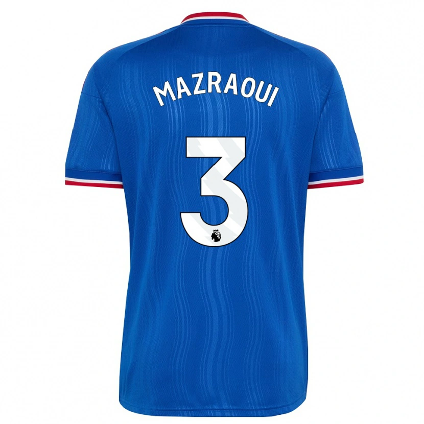 Danxen Hombre Camiseta Noussair Mazraoui #3 Azul Blanco Rojo 2ª Equipación 2026/27 La Camisa México