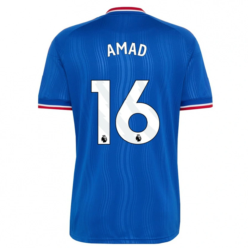 Danxen Hombre Camiseta Amad Diallo #16 Azul Blanco Rojo 2ª Equipación 2026/27 La Camisa México