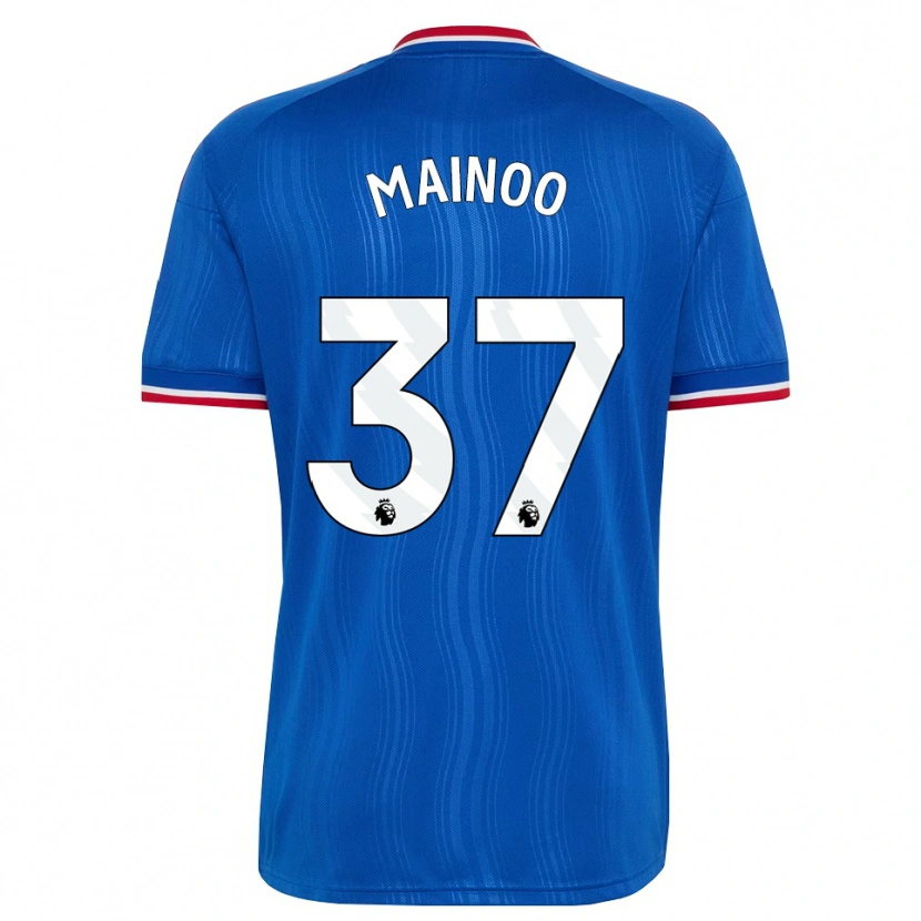 Danxen Hombre Camiseta Kobbie Mainoo #37 Azul Blanco Rojo 2ª Equipación 2026/27 La Camisa México