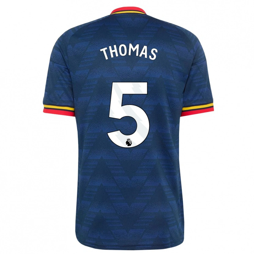 Danxen Hombre Camiseta Thomas Partey #5 Azulmedianoche Amarillo Rojo 2ª Equipación 2026/27 La Camisa México