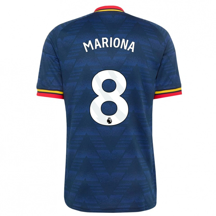 Danxen Hombre Camiseta Mariona Caldentey #8 Azulmedianoche Amarillo Rojo 2ª Equipación 2026/27 La Camisa México
