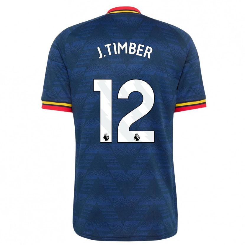 Danxen Hombre Camiseta Jurriën Timber #12 Azulmedianoche Amarillo Rojo 2ª Equipación 2026/27 La Camisa México