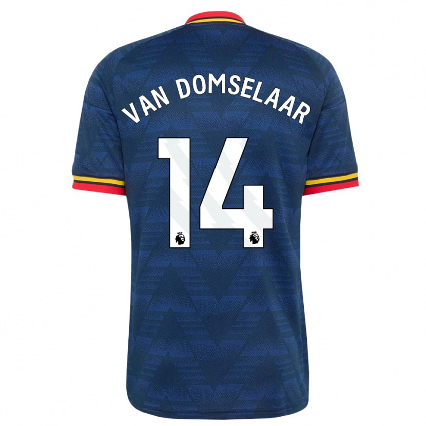 Danxen Hombre Camiseta Daphne Van Domselaar #14 Azulmedianoche Amarillo Rojo 2ª Equipación 2026/27 La Camisa México