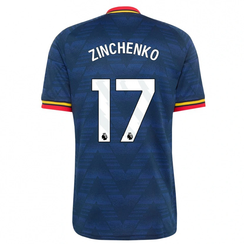 Danxen Hombre Camiseta Oleksandr Zinchenko #17 Azulmedianoche Amarillo Rojo 2ª Equipación 2026/27 La Camisa México