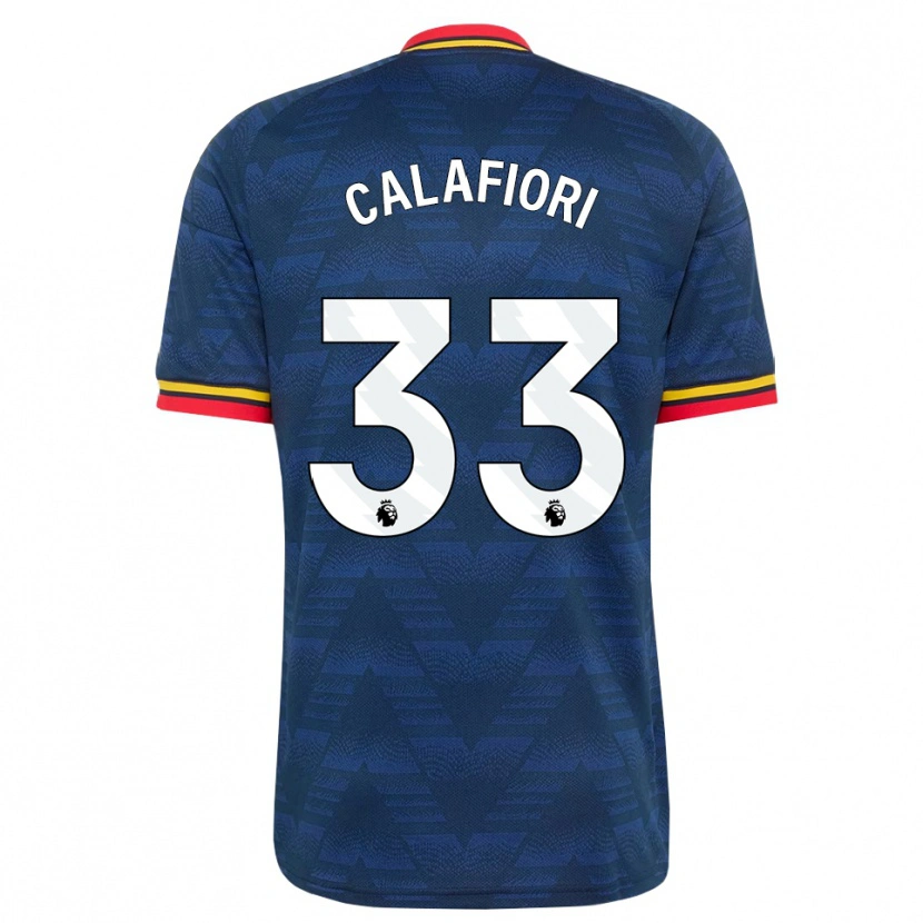 Danxen Hombre Camiseta Riccardo Calafiori #33 Azulmedianoche Amarillo Rojo 2ª Equipación 2026/27 La Camisa México