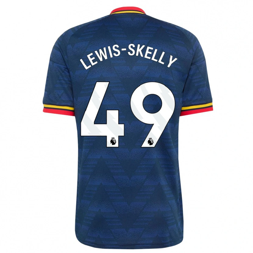 Danxen Hombre Camiseta Myles Lewis-Skelly #49 Azulmedianoche Amarillo Rojo 2ª Equipación 2026/27 La Camisa México