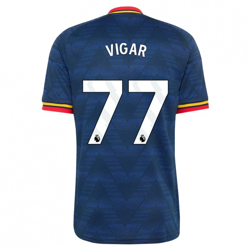 Danxen Hombre Camiseta Billy Vigar #77 Azulmedianoche Amarillo Rojo 2ª Equipación 2026/27 La Camisa México