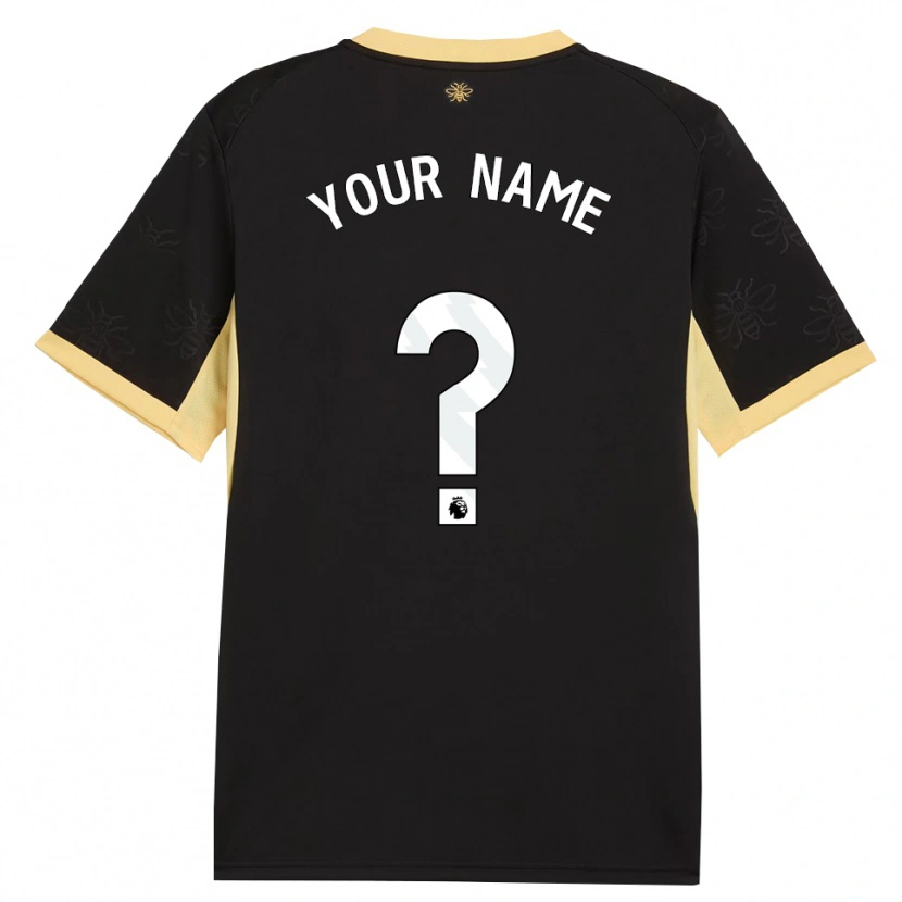 Danxen Hombre Camiseta Su Nombre #0 Negro Amarillo 2ª Equipación 2026/27 La Camisa México