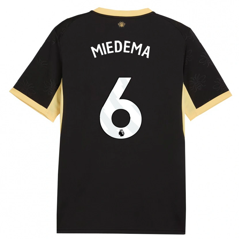 Danxen Hombre Camiseta Vivianne Miedema #6 Negro Amarillo 2ª Equipación 2026/27 La Camisa México