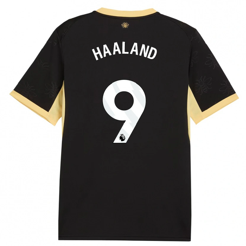 Danxen Hombre Camiseta Erling Haaland #9 Negro Amarillo 2ª Equipación 2026/27 La Camisa México