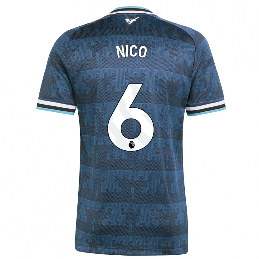 Danxen Hombre Camiseta Nico González #6 Amarillo Negro Azul 2ª Equipación 2026/27 La Camisa México