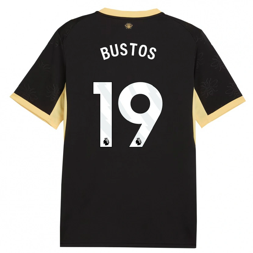 Danxen Hombre Camiseta Nahuel Bustos #19 Negro Amarillo 2ª Equipación 2026/27 La Camisa México