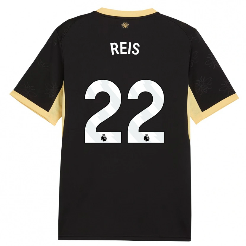 Danxen Hombre Camiseta Vitor Reis #22 Negro Amarillo 2ª Equipación 2026/27 La Camisa México