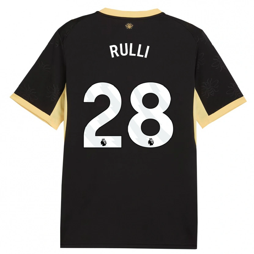 Danxen Hombre Camiseta Gerónimo Rulli #28 Negro Amarillo 2ª Equipación 2026/27 La Camisa México