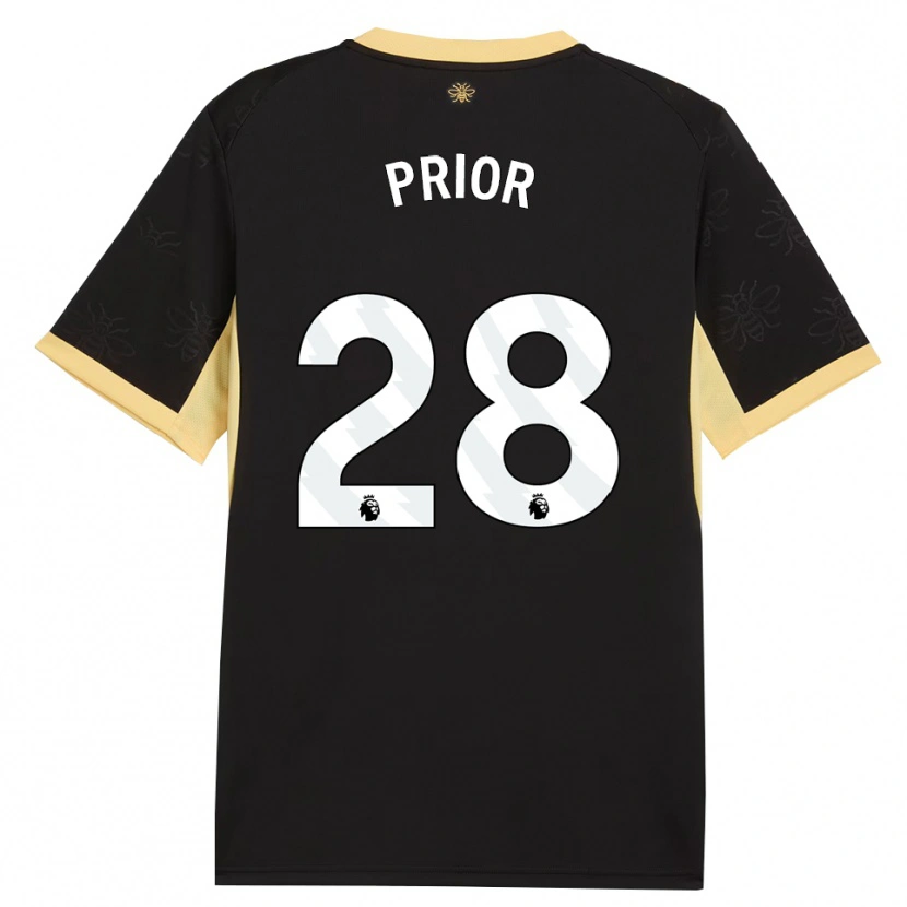 Danxen Hombre Camiseta Gracie Prior #28 Negro Amarillo 2ª Equipación 2026/27 La Camisa México