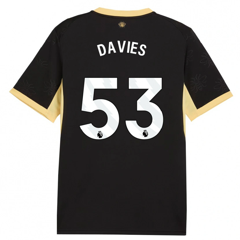 Danxen Hombre Camiseta Mayzee Davies #53 Negro Amarillo 2ª Equipación 2026/27 La Camisa México