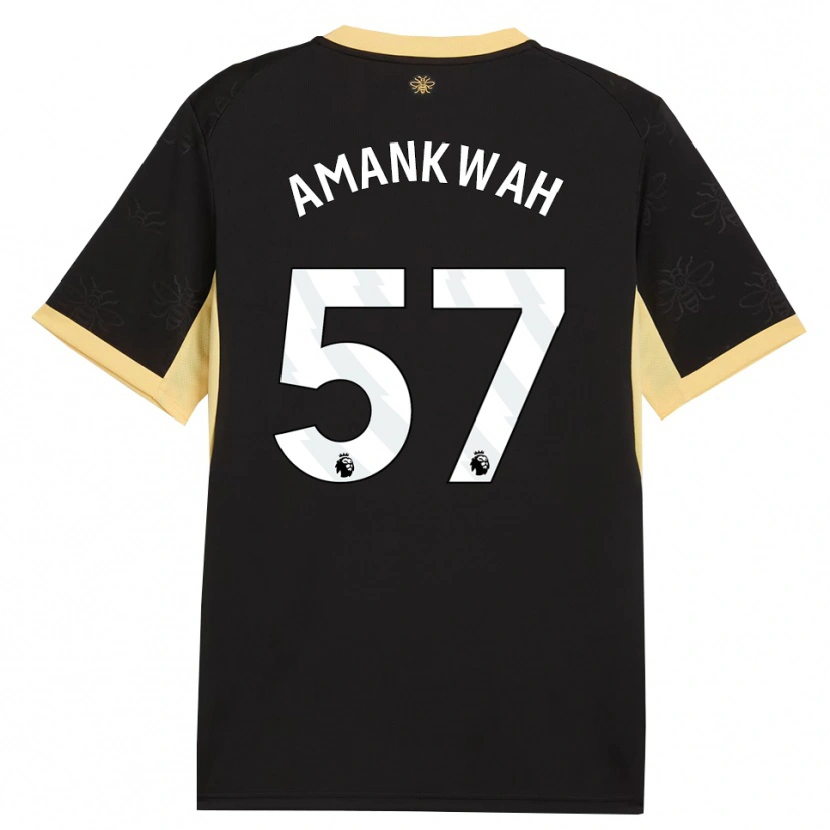 Danxen Hombre Camiseta Yeboah Amankwah #57 Negro Amarillo 2ª Equipación 2026/27 La Camisa México