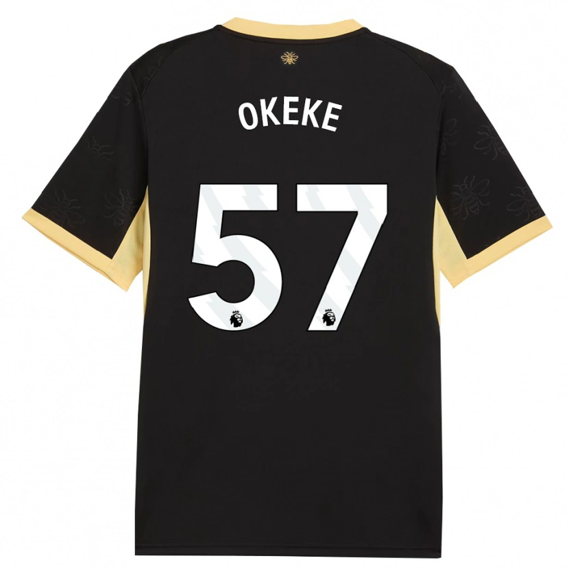 Danxen Hombre Camiseta Michael Okeke #57 Negro Amarillo 2ª Equipación 2026/27 La Camisa México